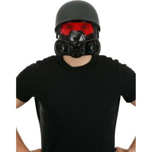 Hazmat Suit Gas Mask Costume Helmet – Helmet, Face Plate, and Elastic Band