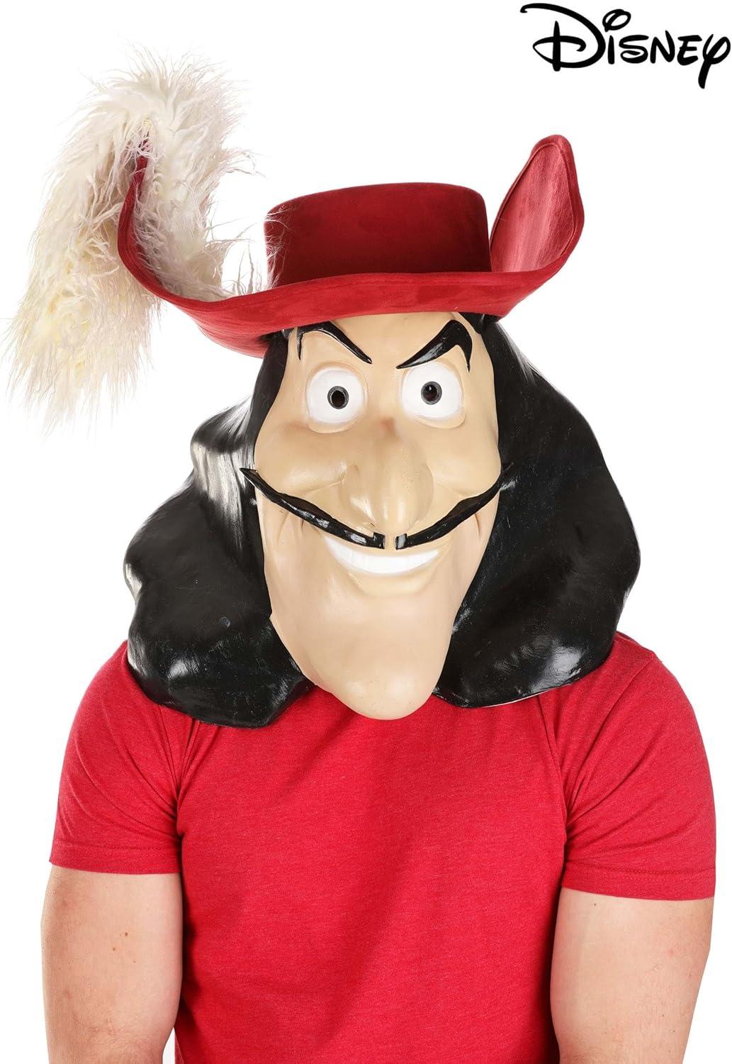 imageFun Costumes Captain Hook Latex Mask and Hat for Adults Faux Suede Hat Molded Latex Mask Officially LicensedStandard