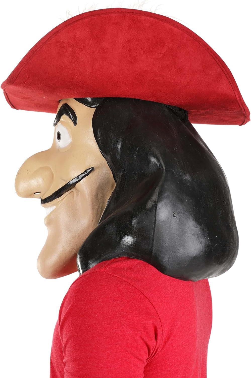 imageFun Costumes Captain Hook Latex Mask and Hat for Adults Faux Suede Hat Molded Latex Mask Officially LicensedStandard