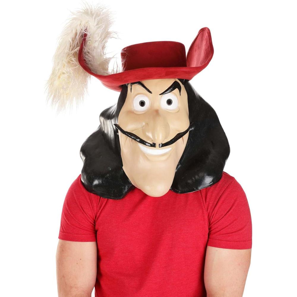 imageFun Costumes Captain Hook Latex Mask and Hat for Adults  Faux Suede Hat Molded Latex Mask Officially LicensedStandard