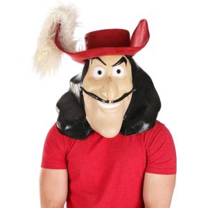 Fun Costumes Captain Hook Latex Mask and Hat for Adults – Faux Suede Hat, Molded Latex Mask, Officially Licensed(Standard)