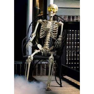 5ft Poseable Skeleton Decoration with Electronic Eyes, Life Size Full Body Skeleton Moving Joints Yard Decor(Standard)