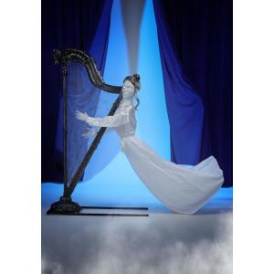 Fun Costumes Celeste The Restless Ghost Harp Animatronic | Halloween Decoration with Light Up Eyes, Moving Head, Sounds and Harp Music