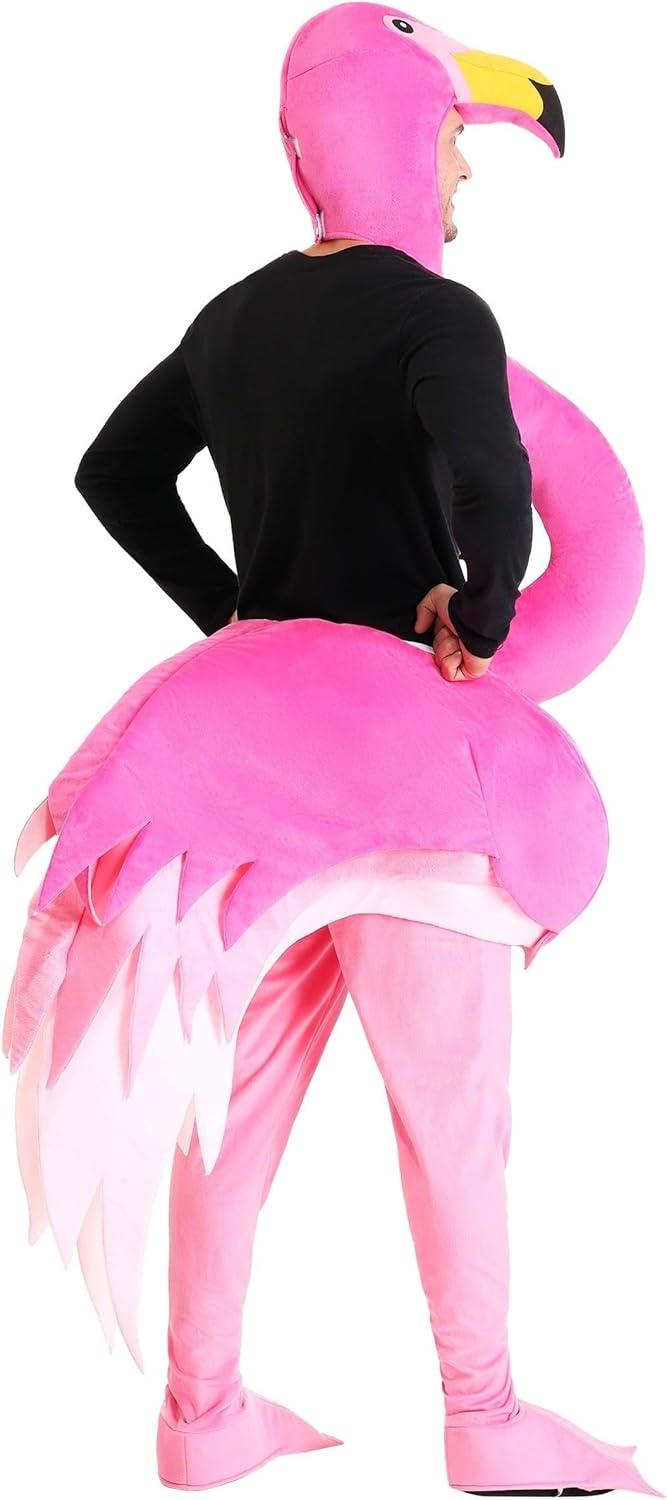 imageAdult Graceful Flamingo Costume Unisex Pink Flamingo Outfit for Men and Women Animal Bodysuit Halloween Outfit