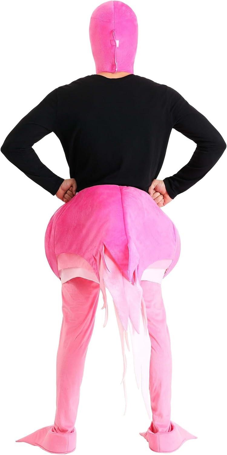 imageAdult Graceful Flamingo Costume Unisex Pink Flamingo Outfit for Men and Women Animal Bodysuit Halloween Outfit