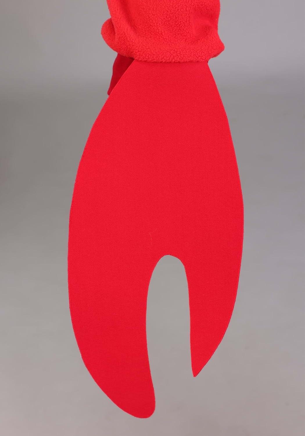 imageAdult Red Lobster Costume Animal Jumpsuit with Hood Eyes Antennae and Claw Mitts for Halloween