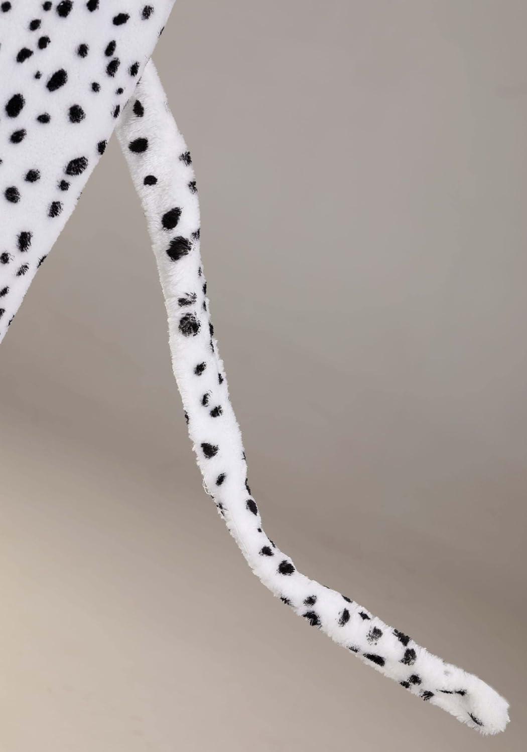 imageMens Dalmatian Halloween Costume Adult Black Spotted Dog Jumpsuit wMitts Headpiece ampamp Shoe Covers for Themed EventsCostume