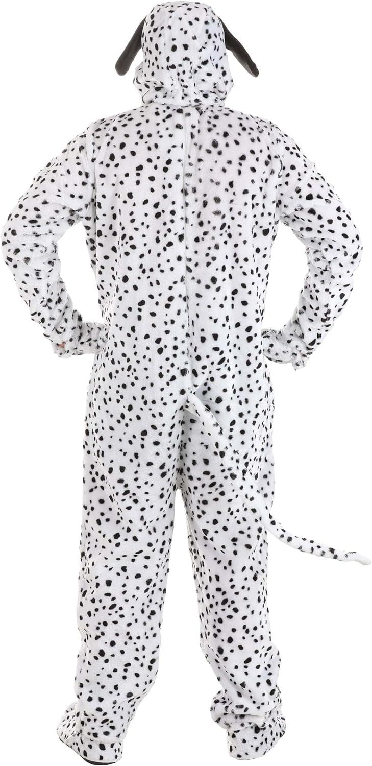 imageMens Dalmatian Halloween Costume Adult Black Spotted Dog Jumpsuit wMitts Headpiece ampamp Shoe Covers for Themed EventsCostume