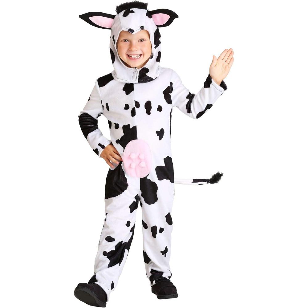 imageClassic Cow Costume for Toddlers Velour Jumpsuit with Tail ampamp SoftSculpted Udder