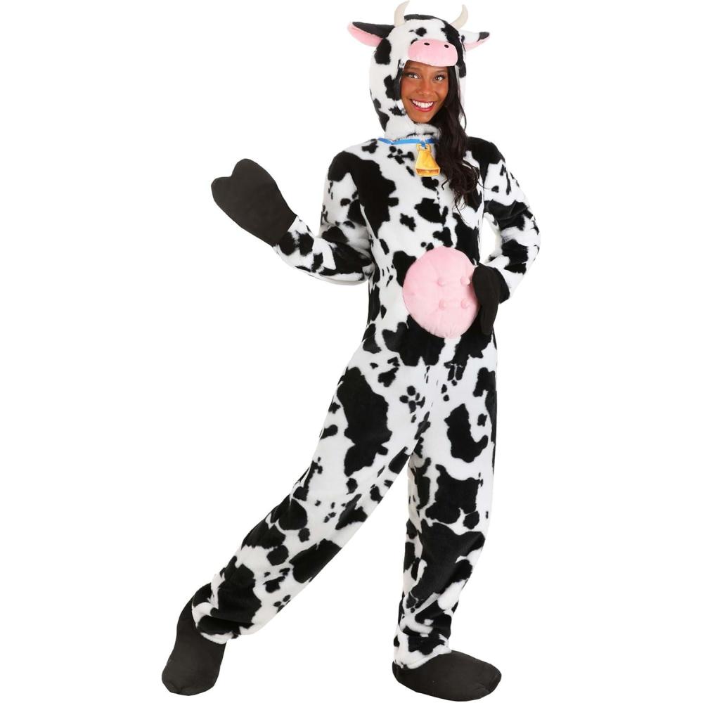 imageDeluxe Plush Spotted Cow Adult Costume  Adult Animal Costumes