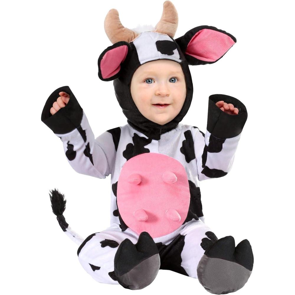 imageInfant Happy Cow Costume  Jumpsuit Hood Booties  Costume for Baby
