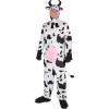 imageAdult Cow Costume  Cattle Halloween Hooded Jumpsuit With Back Zipper Funny Farm Animal One Piece Outfit