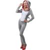 imageWomens Sassy Shark Costume with Hooded Jumpsuit  Fierce Ocean Predator Costume for Adults