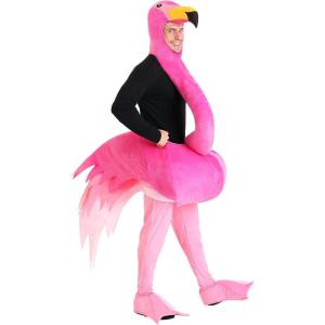Adult Graceful Flamingo Costume Unisex, Pink Flamingo Outfit for Men and Women, Animal Bodysuit Halloween Outfit
