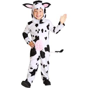 Classic Cow Costume for Toddlers – Velour Jumpsuit with Tail & Soft-Sculpted Udder