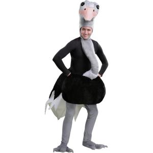 Fun Costumes Ostrich Costume for Adults, Plush Ostrich Outfit, Black, X-Large