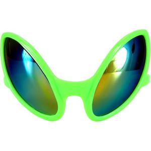 Green Close Encounter Alien Glasses – Molded Plastic Frame with Tinted Lenses(Green)