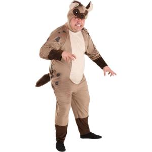 Hyena Animal Costume – Soft Jumpsuit with Mohawk, Tail, and Stuffed Hood