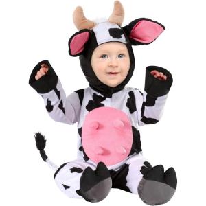 Infant Happy Cow Costume – Jumpsuit, Hood, Booties – Costume for Baby
