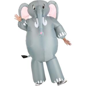 Inflatable Elephant Costume Adult | Air Blow-Up Animal Cosplay Outfit | Funny Zoo Animal Parade Costumes(Elephant)