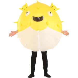 Inflatable Elephant Costume Adult | Air Blow-Up Animal Cosplay Outfit | Funny Zoo Animal Parade Costumes(Puffer Fish)