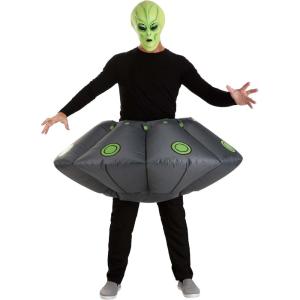 Inflatable Space Themed Costumes for Adults | Blow-Up Green Alien Costumes | Rocket Ship Costume | Astronaut Cosplay(Alien Ufo)