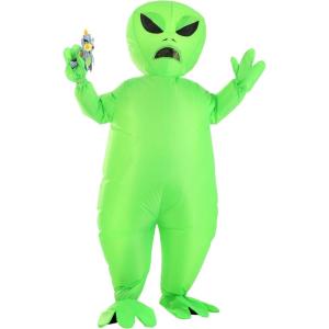 Kid’s Inflatable Green Alien Costume with Fan and Battery Pack – Interstellar Suit for Young Cosmonauts