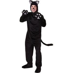 Plus Size Black Cat Costume for Adults – Jumpsuit, Hood, Mitts & Shoe Covers
