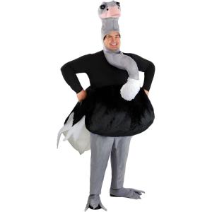 Plus Size Ostrich Costume for Adults with Hooded Shirt, Pants, & Tail Feathers | Animal Halloween or Cosplay Outfit
