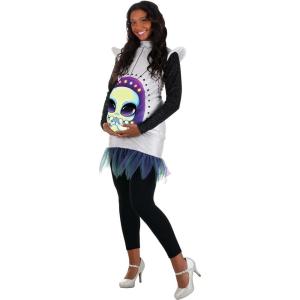 Women’s Maternity Alien Spaceship Costume, Pregnant Belly Halloween Outfit