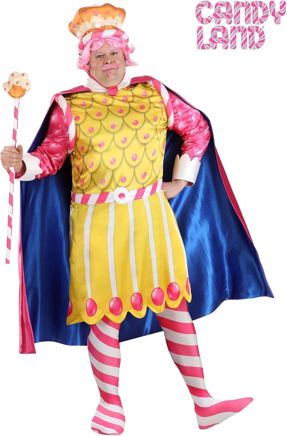 imageKing Candy Land Costume Adult Sweets Halloween Outfit From Board Game Tunic Cape Crown Foot Covers ampamp Scepter
