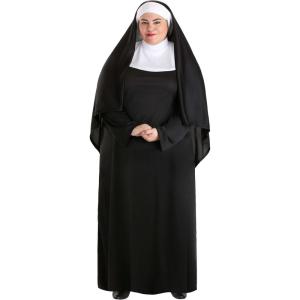 Adult Traditional Nun Costume for Women, Devout Convent Worker Halloween Outfit