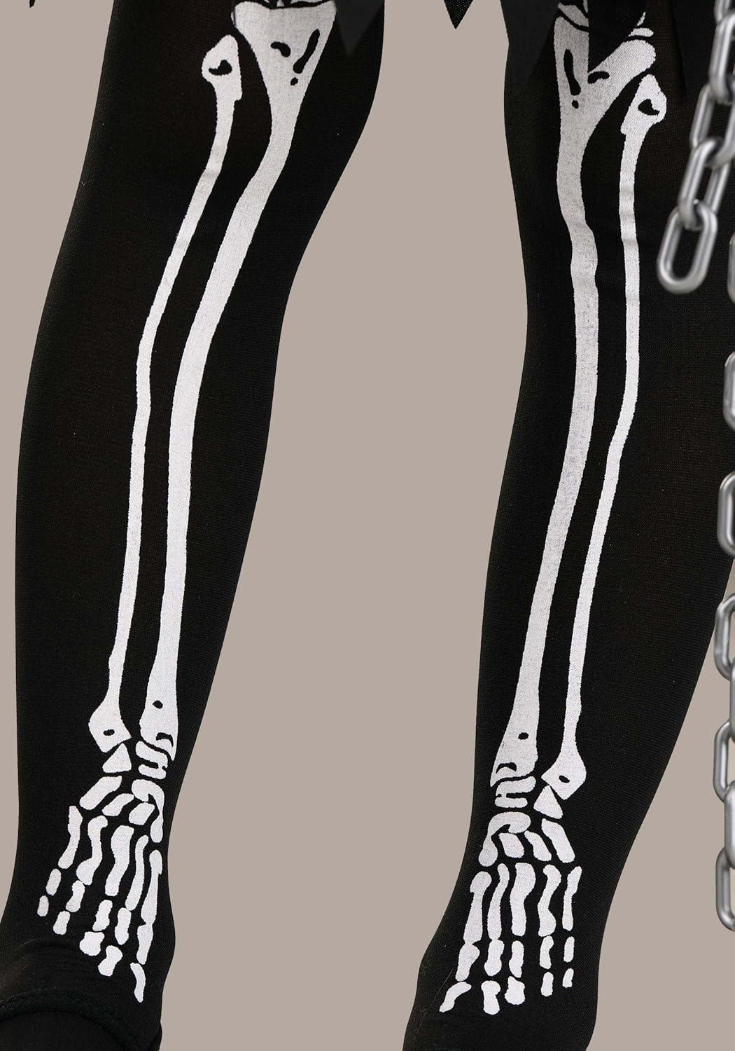 imageKids Death Costume Dress Scary Grim Reaper Halloween Dressup Skeleton Dress with Hood