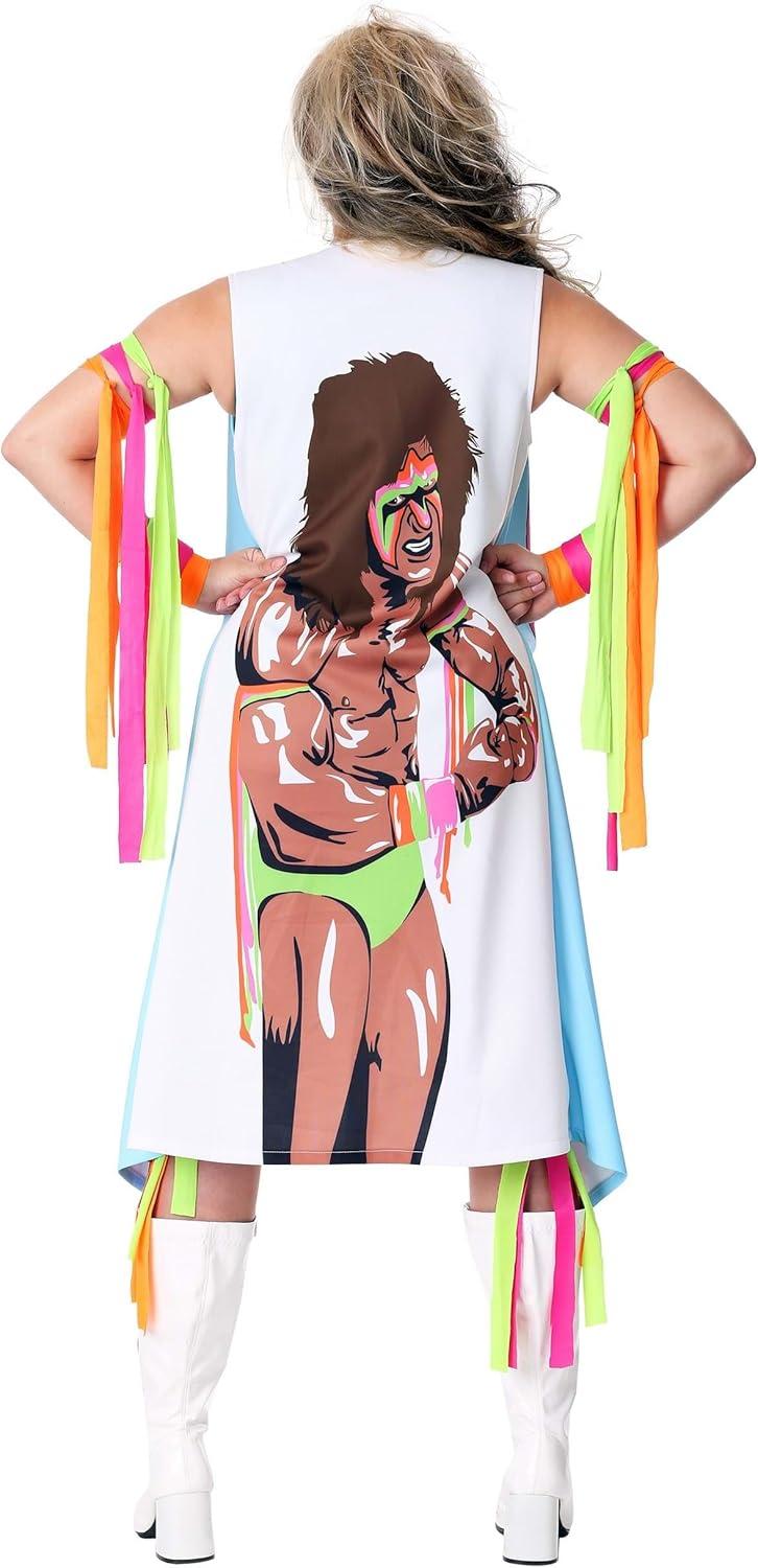 imageWomens WWE Ultimate Warrior Costume Female Wrestler Halloween Costume for Adults