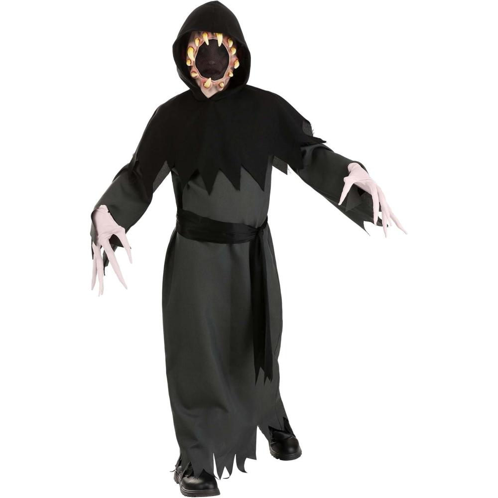 imageFaceless Nightmare Kids Costume  Hooded Robed Toothy Maw Monster Mask for Kids Halloween Costume