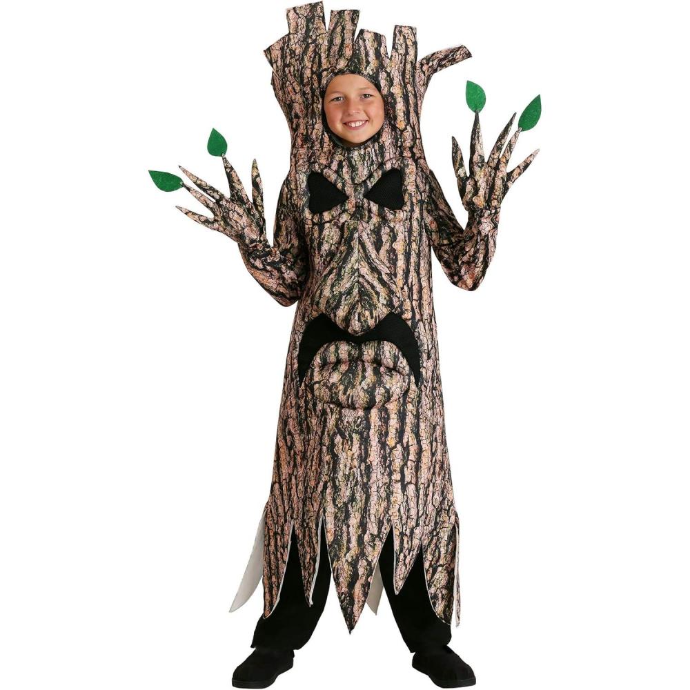 imageTerrifying Tree Costume for Kids with Hooded Tunic and Attached Gloves