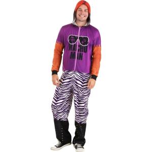 Fun Costumes Macho Man Union Suit jumpsuit for Adults – Hooded Jumpsuit with All-Over Printed Graphics