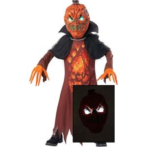 Kid’s Demon Pumpkin Costume, Child Monster Halloween Costume With Scary Mask