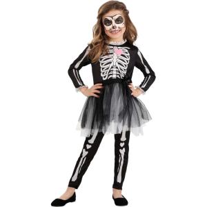 Skeleton Dress Costume for Kids with Leggings