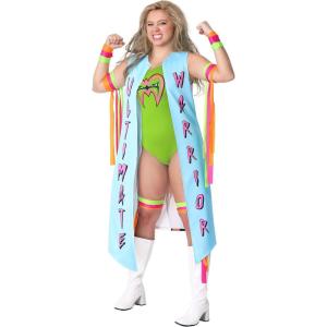 Women’s WWE Ultimate Warrior Costume, Female Wrestler Halloween Costume for Adults