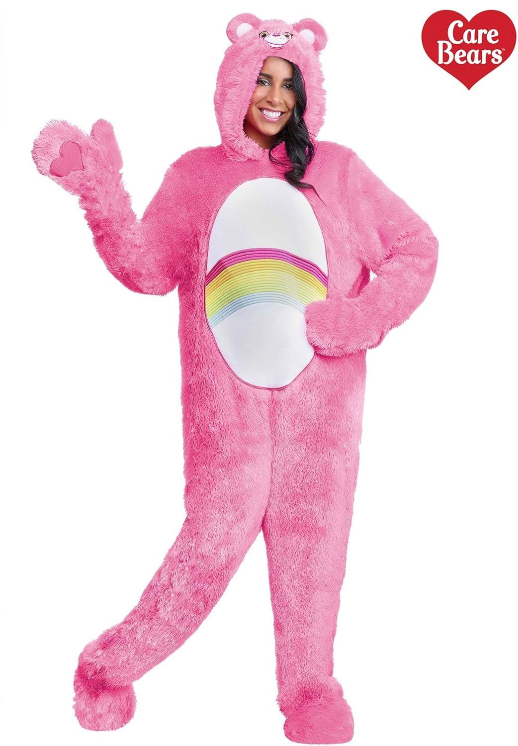 imageCheerful Care Bears Adult Classic Cheer Bear Costume Fuzzy Halloween or Cosplay JumpsuitCostume