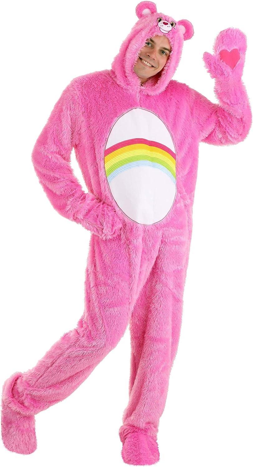 imageCheerful Care Bears Adult Classic Cheer Bear Costume Fuzzy Halloween or Cosplay JumpsuitCostume