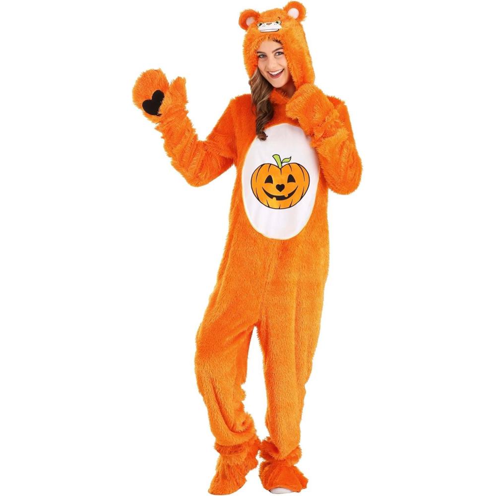 imageCare Bears Trick or Sweet Bear Adult Costume Jumpsuit Hood Embroidered Face Tummy Symbol ampamp Logo