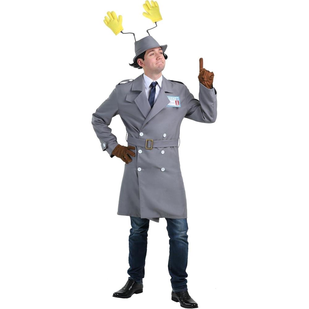 imageInspector Gadget Costume for Men Detective Outfit With Trench Coat Coat Style Jacket Hat Belt Pair Of Gloves And BadgeCostume