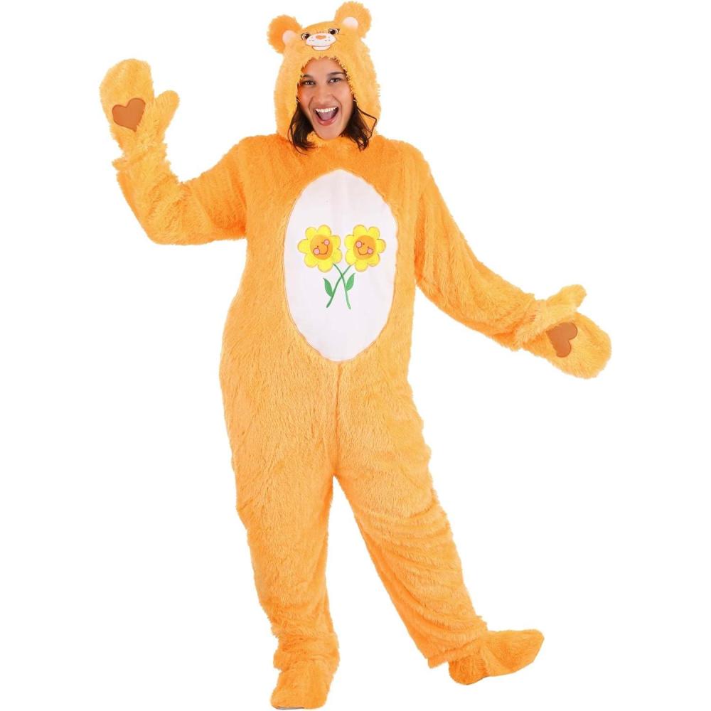 imageSoft Cuddly Plus Size Friend Bear Costume Jumpsuit with Shoe Covers for Adults