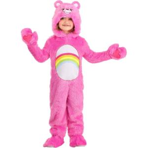 Care Bears Costume | Carebear Outfit Faux Fur Jumpsuit With Embroidered Face, Cheer Bear Kids