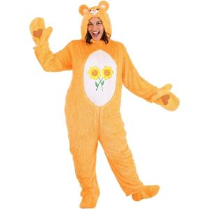 Soft Cuddly Plus Size Friend Bear Costume Jumpsuit with Shoe Covers for Adults