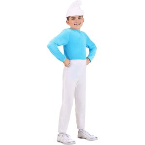 The Smurfs Smurf Costume for Kids, Blue Forest Smurfling Outfit for Halloween, Boys 80s Cartoon Character