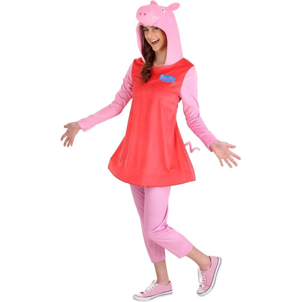 imageDisguise womens Peppa Pig Adult Costume Official Peppa Pig Costume Outfit and HeadpiecePeppa