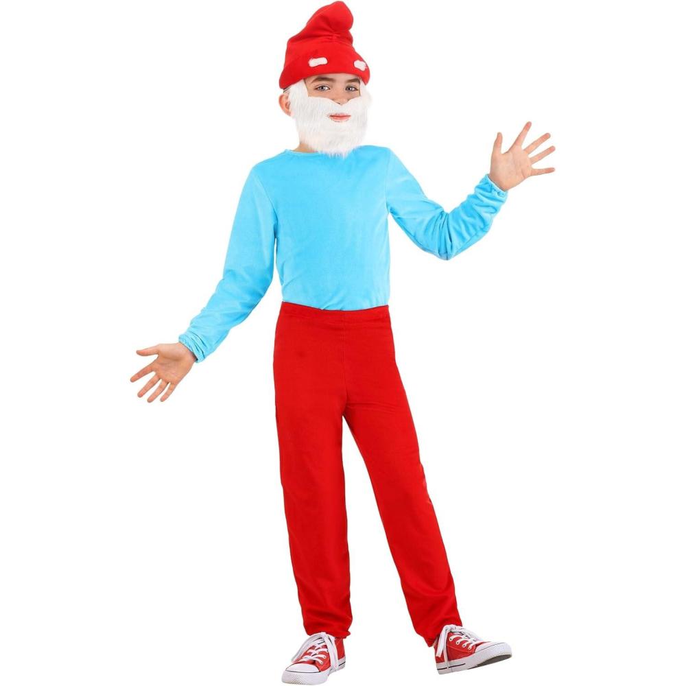 imagePapa Smurf Costume for Kids Child The Smurfs Costume Papa Smurf Halloween Costume